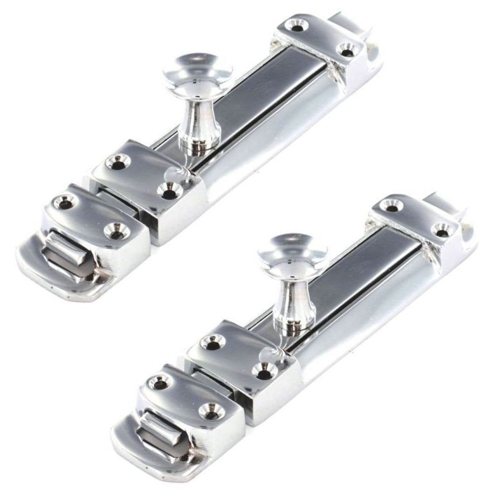 2 x Securit Door Bolt in Polished Chrome 100mm (4")