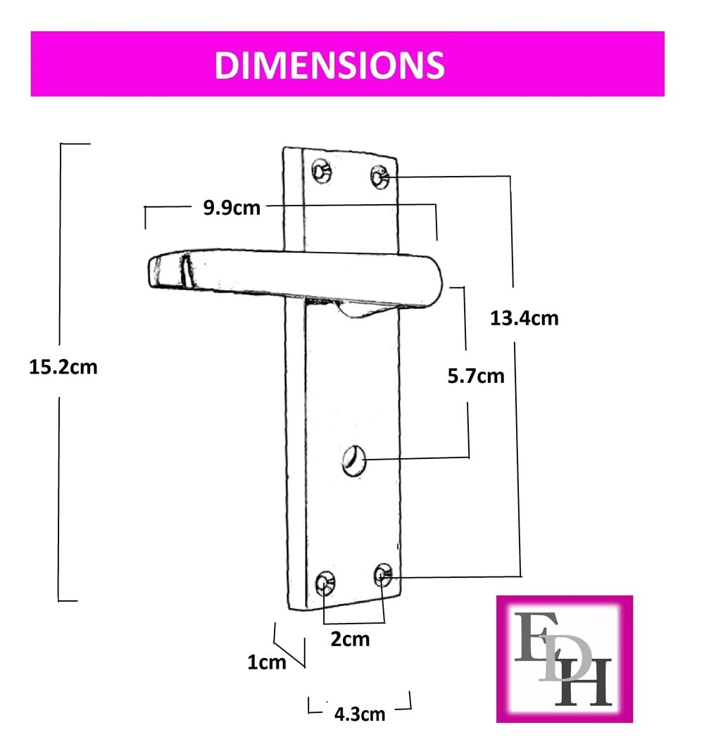 Brass Door Handles Interior Door Handles - Victorian STRAIGHTLock Handles,Brass Plated Door Handles, Back Plate, 150 x 42mm, Door Handles Multipack, Door Handles Set 2
