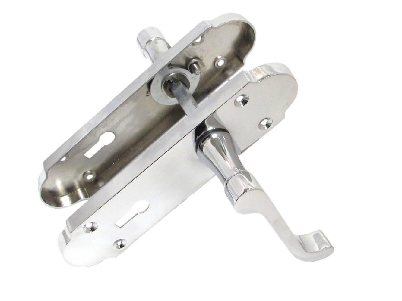 Epsom Door Handle - Chrome Internal Bathroom Door Handles - Door Handles Internal Sets, Chrome Door Handle Set for Internal Doors, Door Handle in Chrome, 170mm x 42mm