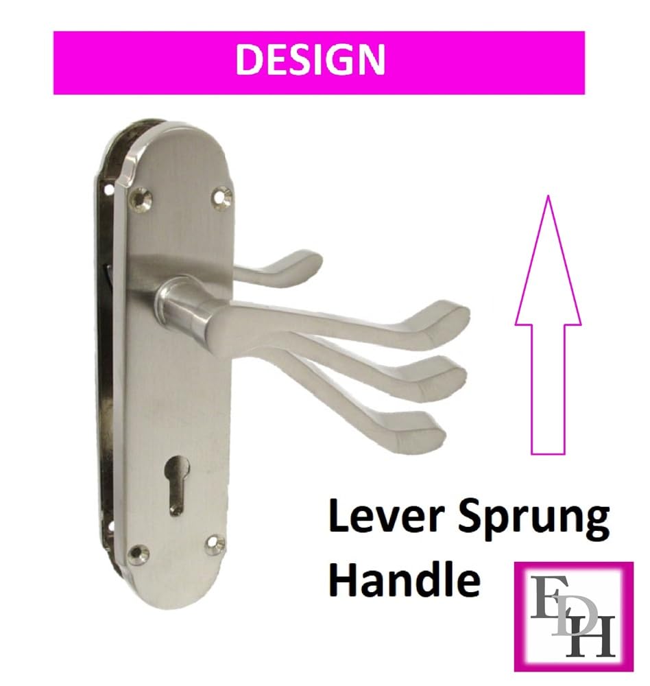 Epsom Door Handle - Satin Nickel Internal Bathroom Door Handles - Door Handles Internal Sets, Satin Nickel Door Handle Set for Internal Doors, Door Handle in Satin Nickel, 170mm x 42mm