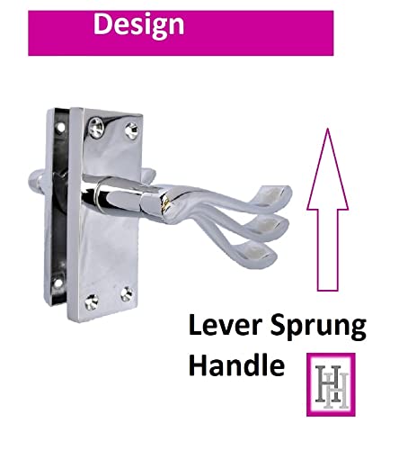 Silver Door Handles Interior Door Handles - Victorian Scroll Door Handles in Polished Chrome Door Handles, Back Plate, 118 x 42mm, Door Handles Multipack, Door Handles Set of 6