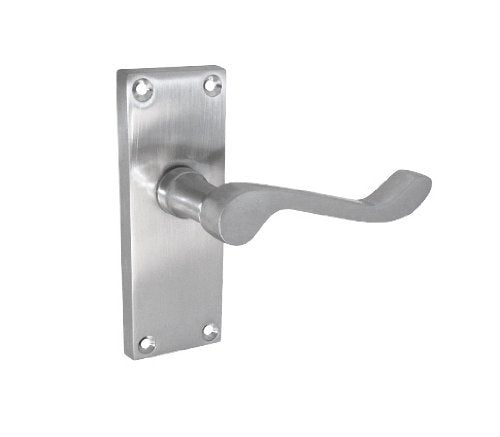 Victorian Scroll Lever latch in Satin Chrome