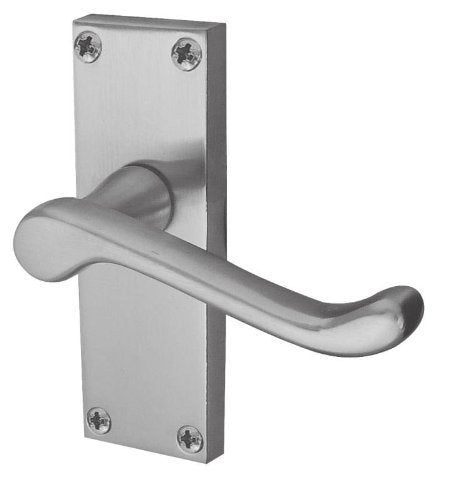 Victorian Scroll Lever Latch Door Handles Satin Chrome 113 x 40mm
