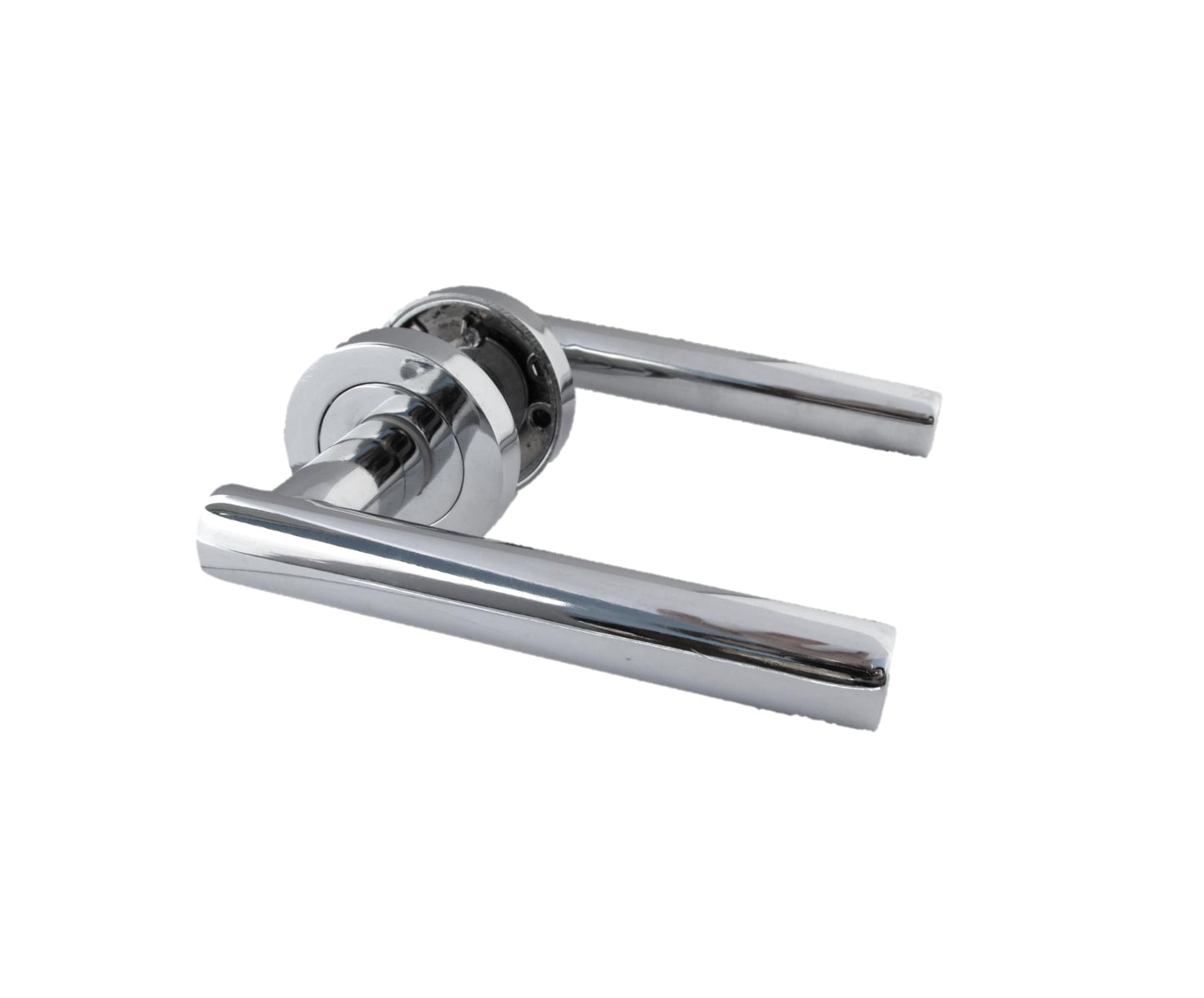 Straight T-Bar Internal Door Handle Set with Tubular Latch – Polished Chrome Finish, Ideal for Home & Office Interior Doors (6Pairs + Latches Included)