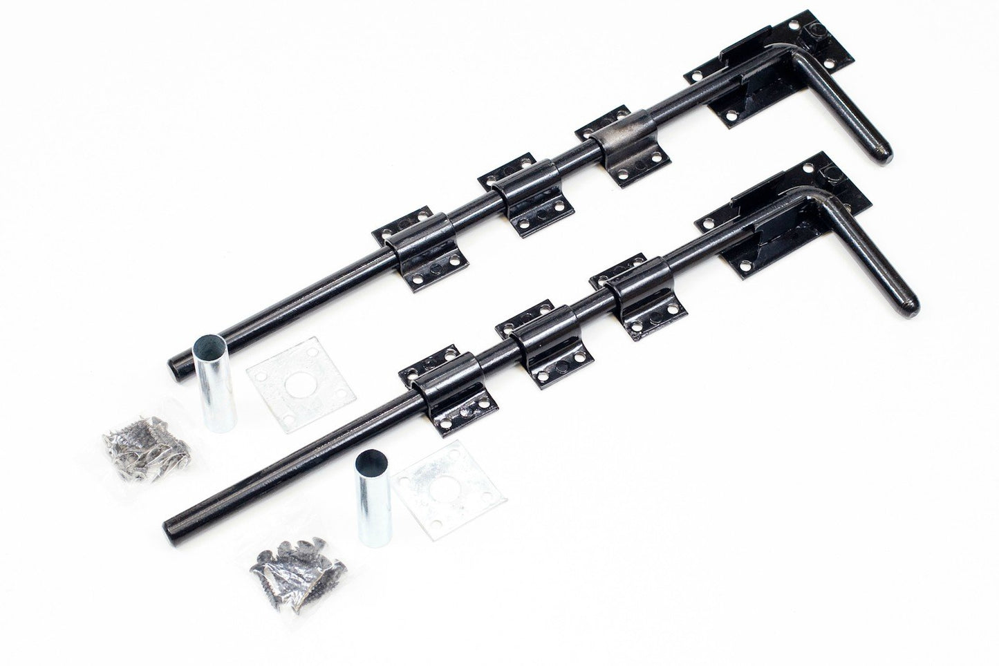 1st Fix South Pair of Black on Galvanised 450mm (18") Garage Door/Drop Bolts