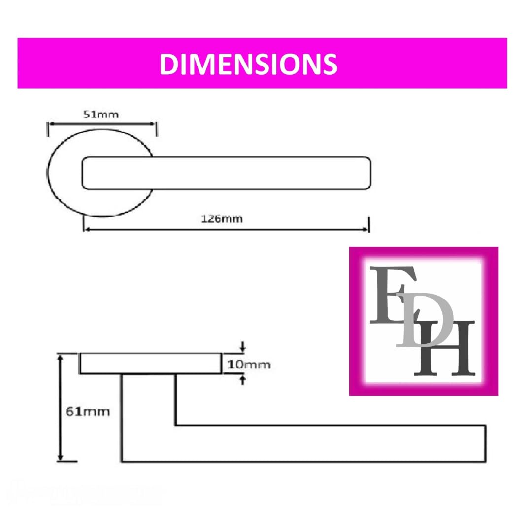 Epsom Door Handle Internal Chrome & Satin Duo Door Handles with Lock and Key - Bathroom Door Handles with Lock, Door Sets 1 Pairs, Lever on Rose Door Handle with Tubular Latch Diameter Approx 52mm