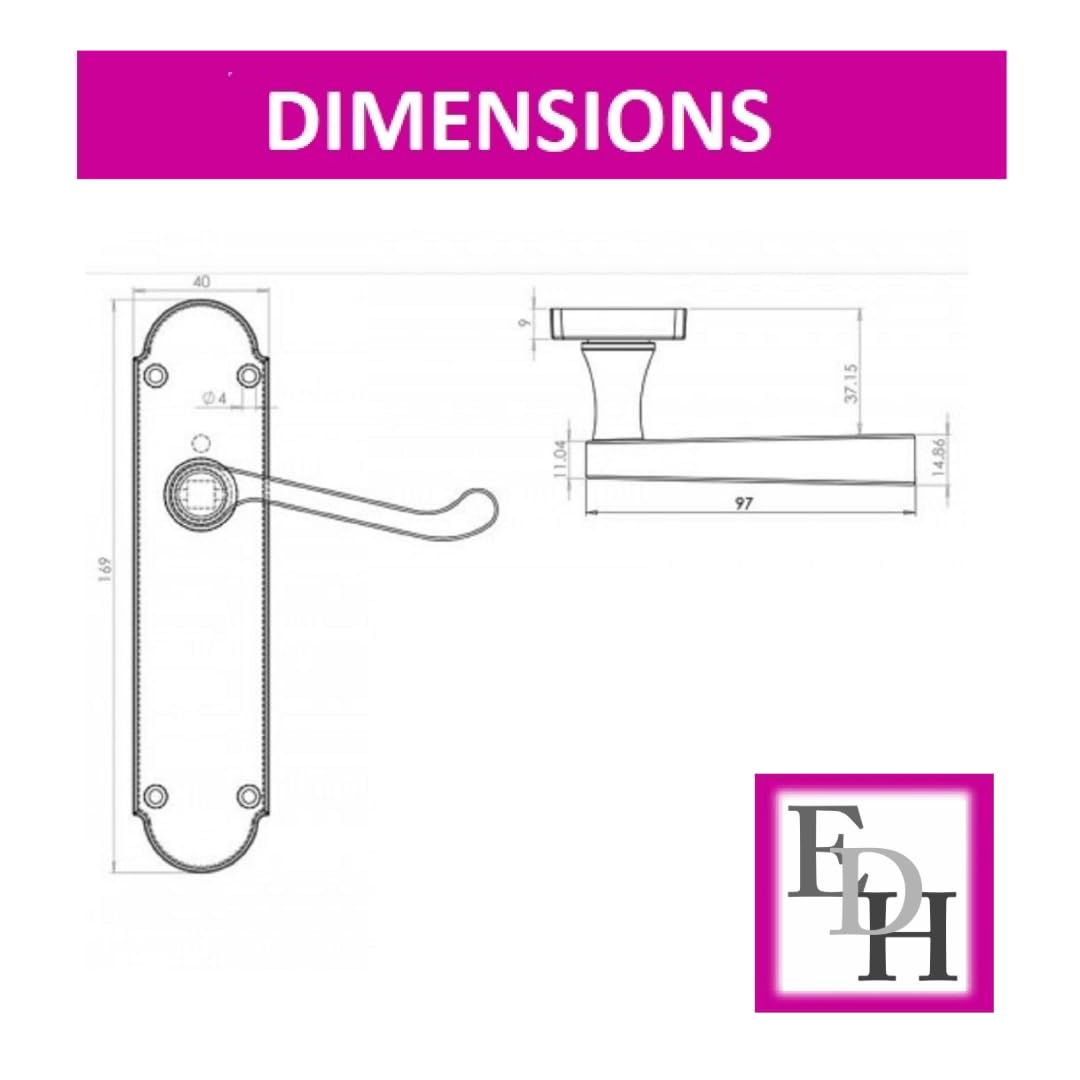 Black Nickel Internal Epsom Door Handles for Internal Doors, 170mm x 42mm