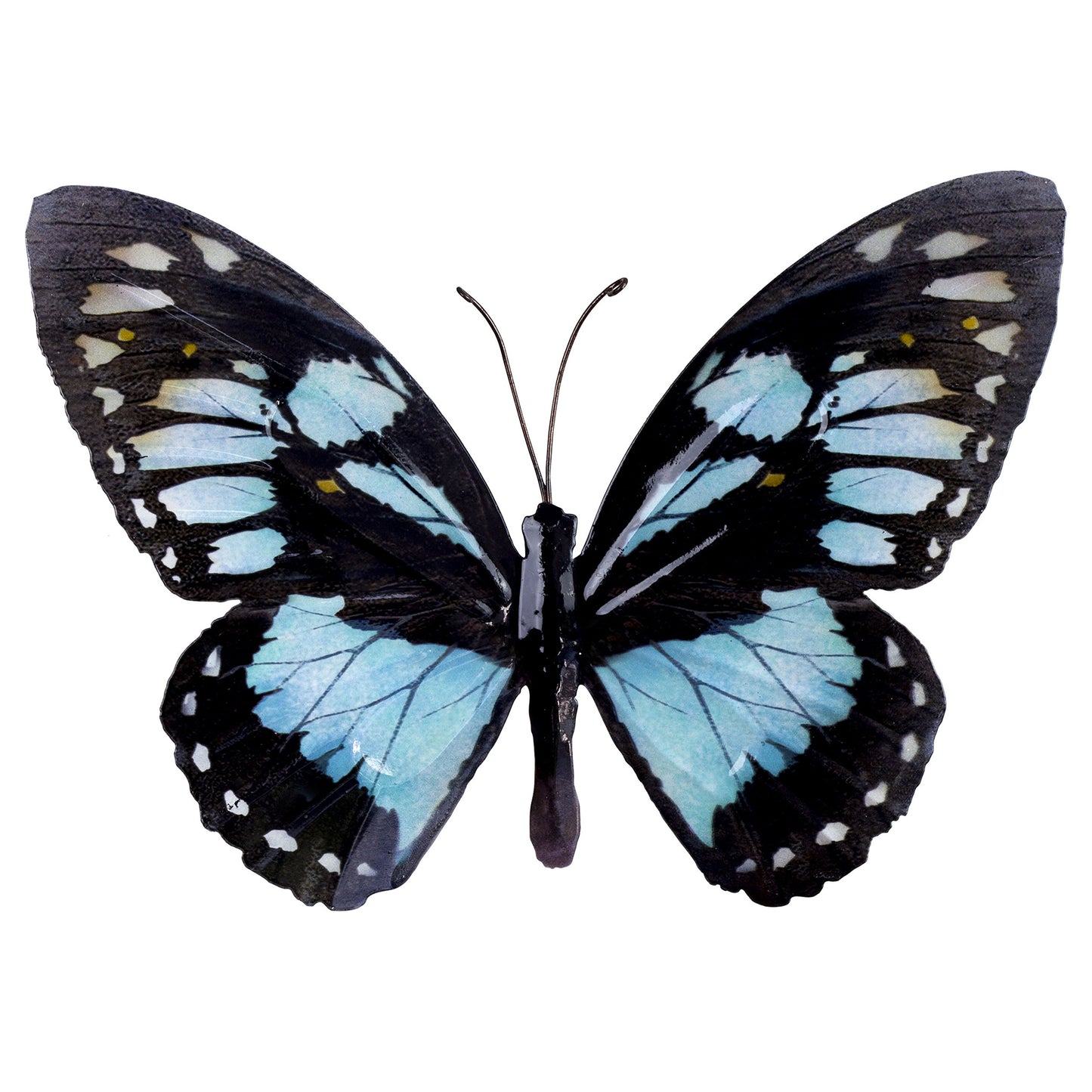 Garden Butterfly Wall Ornaments Bright Coloured Metal Butterflies 5 Colours Available (Black & Light Blue)