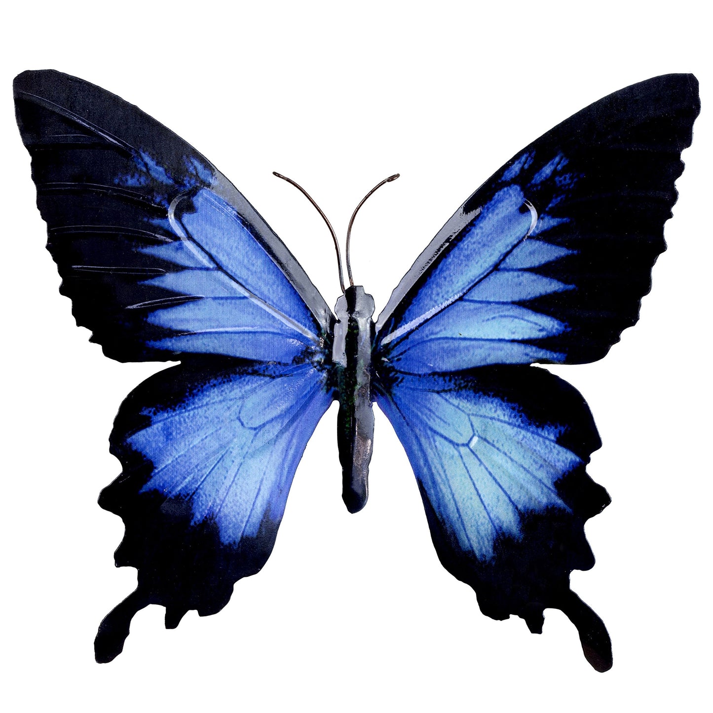 Garden Butterfly Wall Ornaments Bright Coloured Metal Butterflies 5 Colours Available (Black & Blue)