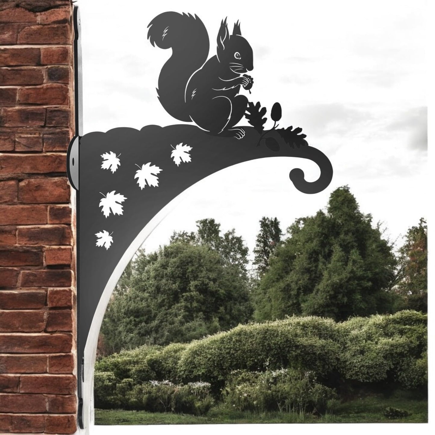 Epsom Door Handle Decorative Metal Squirrel Hanging Basket Bracket – Heavy-Duty Wall Hook for Planters, Bird Feeders & Outdoor Décor