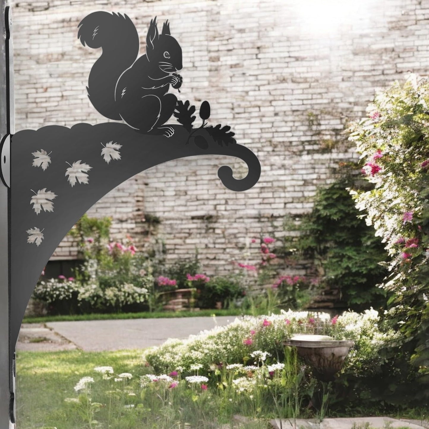 Epsom Door Handle Decorative Metal Squirrel Hanging Basket Bracket – Heavy-Duty Wall Hook for Planters, Bird Feeders & Outdoor Décor