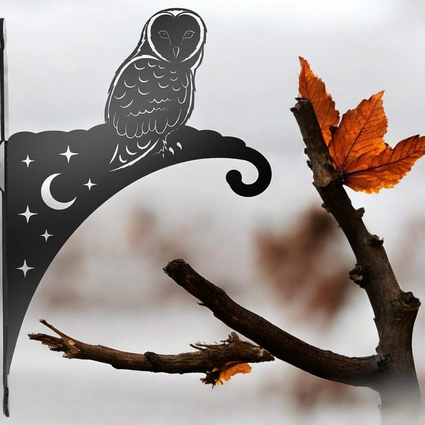 Epsom Door Handle Decorative Metal Owl Hanging Basket Bracket – Heavy-Duty Wall Hook for Planters, Bird Feeders & Outdoor Décor