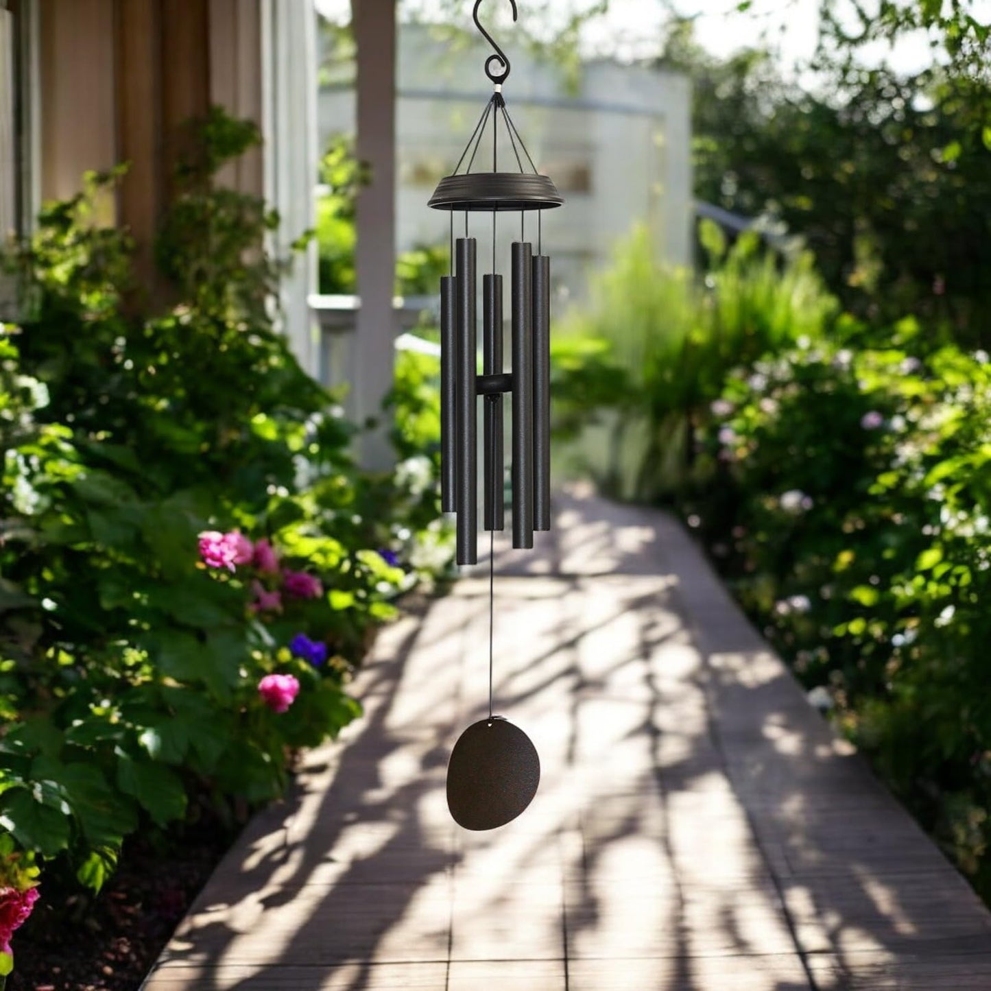 Concerto Musical Wind Chime – 36" Satin Black Outdoor Chime for Soothing Melodies, Garden, Patio & Home Décor