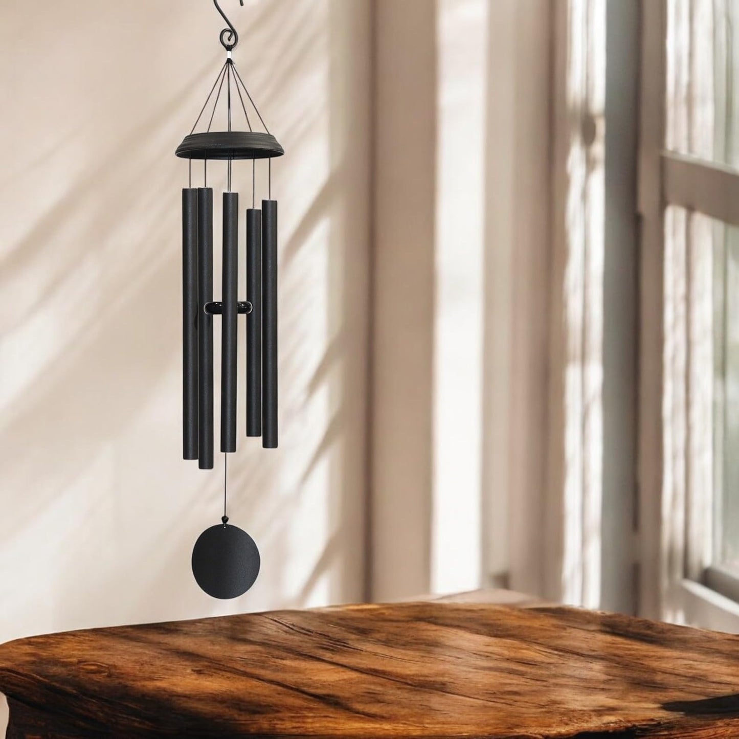 Concerto Musical Wind Chime – 40" Satin Black Outdoor Chime for Soothing Melodies, Garden, Patio & Home Décor