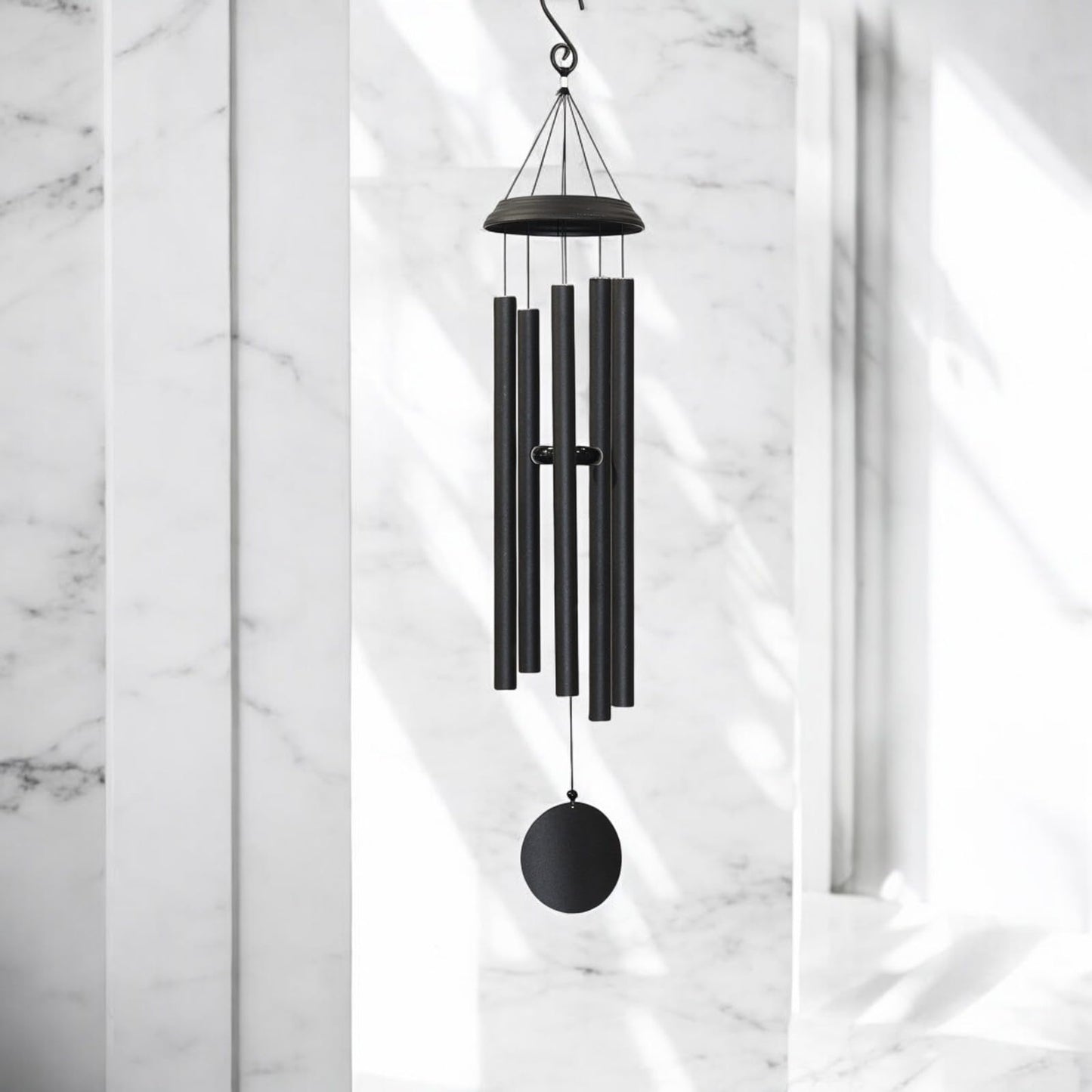 Concerto Musical Wind Chime – 48" Satin Black Outdoor Chime for Soothing Melodies, Garden, Patio & Home Décor
