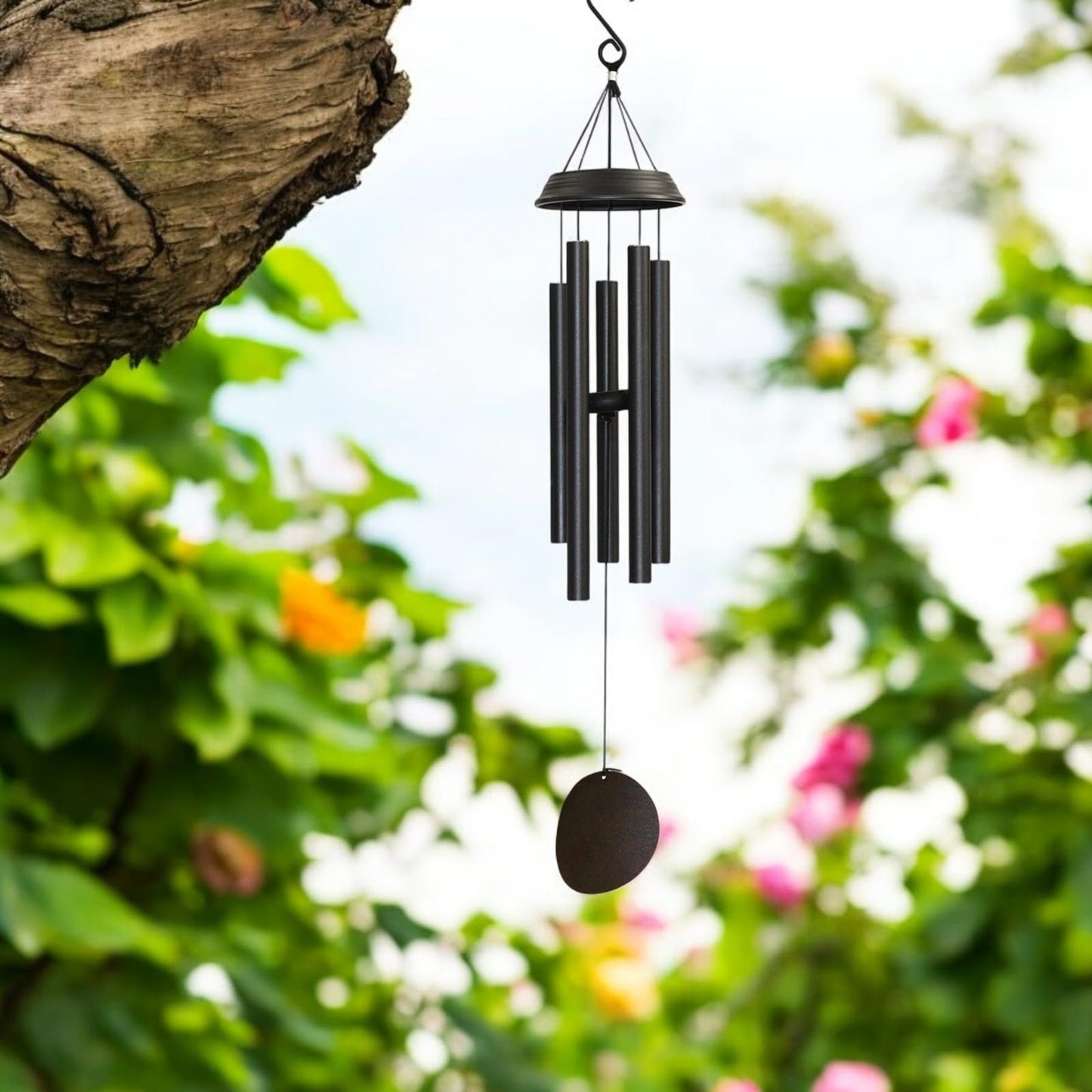 Concerto Musical Wind Chime – 36" Satin Black Outdoor Chime for Soothing Melodies, Garden, Patio & Home Décor