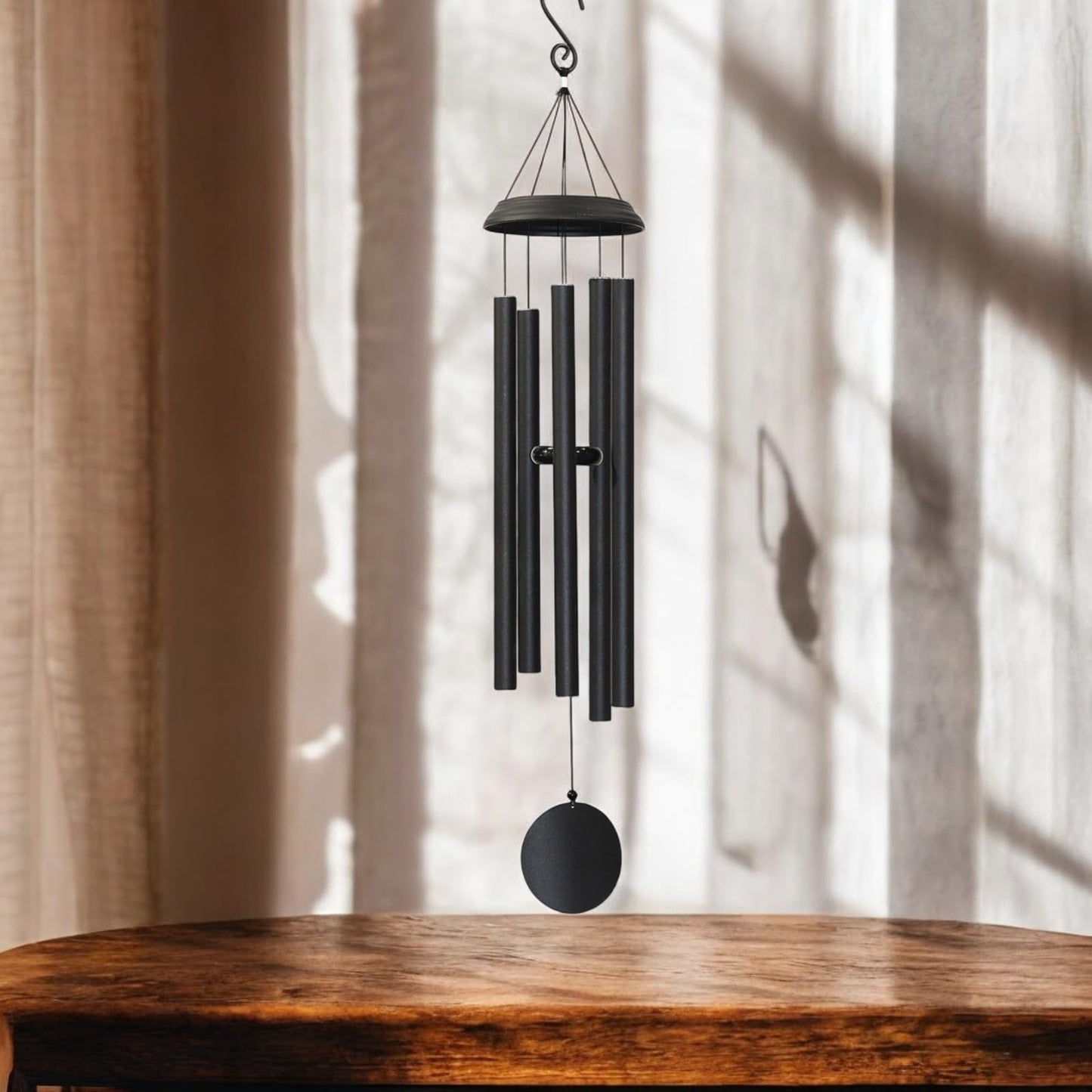 Concerto Musical Wind Chime – 48" Satin Black Outdoor Chime for Soothing Melodies, Garden, Patio & Home Décor