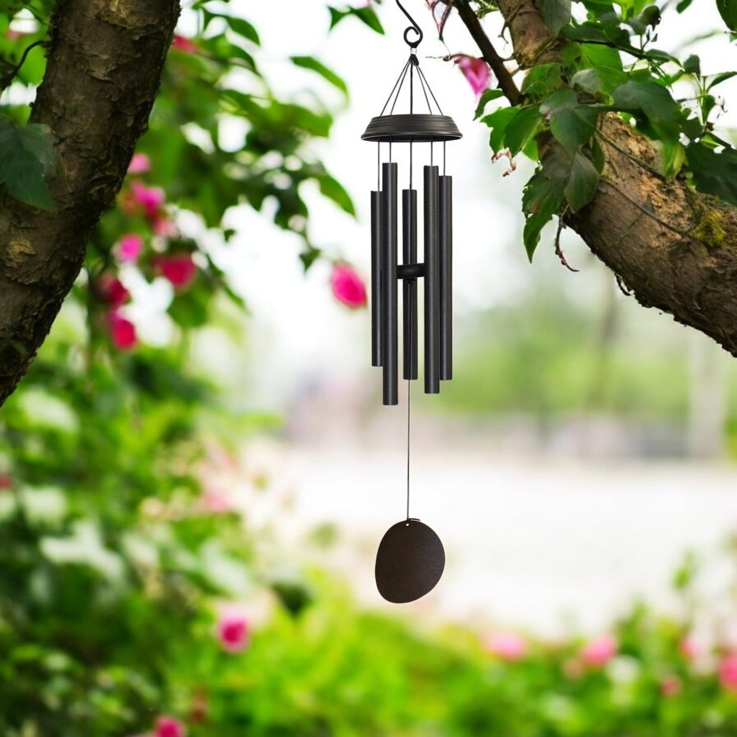 Concerto Musical Wind Chime – 36" Satin Black Outdoor Chime for Soothing Melodies, Garden, Patio & Home Décor