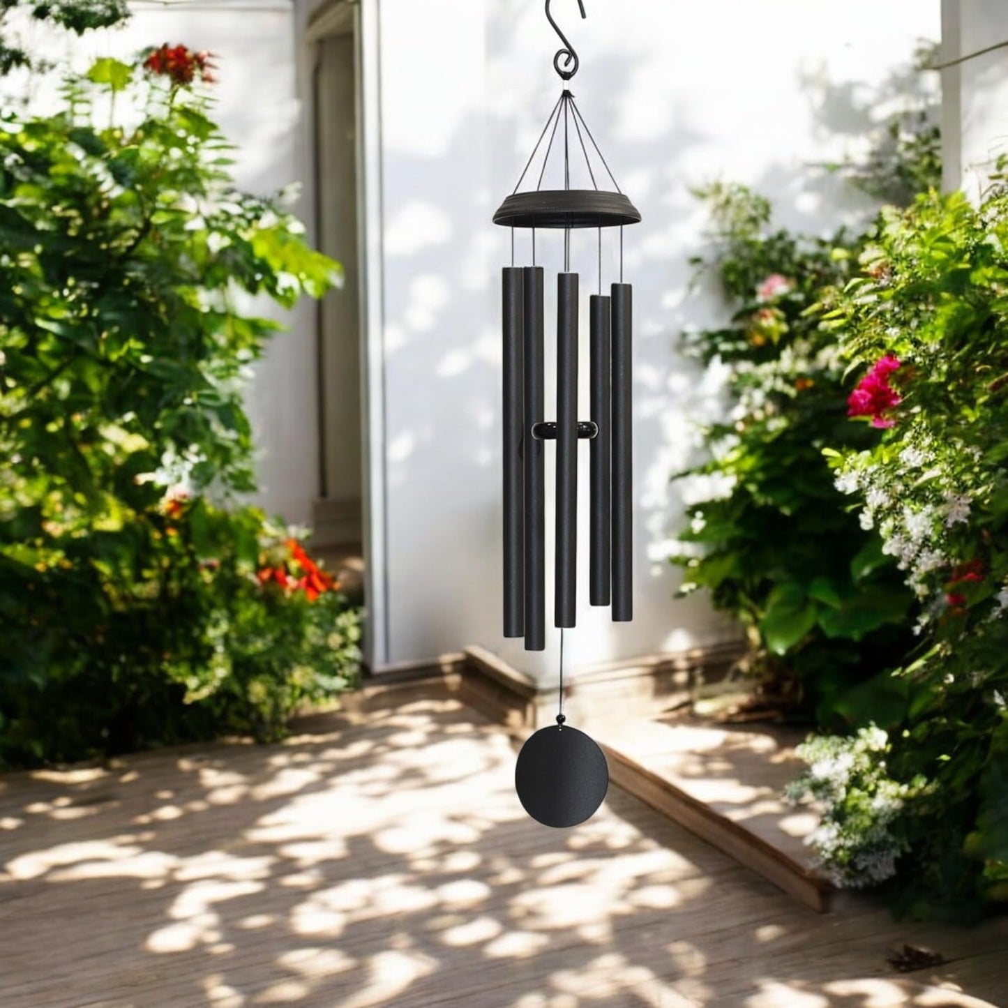 Concerto Musical Wind Chime – 40" Satin Black Outdoor Chime for Soothing Melodies, Garden, Patio & Home Décor