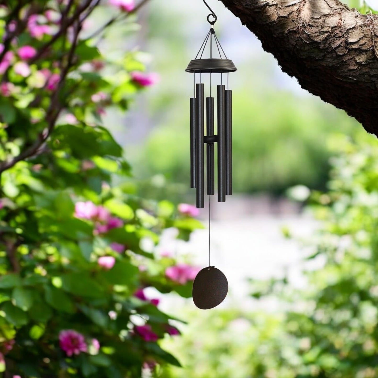 Concerto Musical Wind Chime – 36" Satin Black Outdoor Chime for Soothing Melodies, Garden, Patio & Home Décor