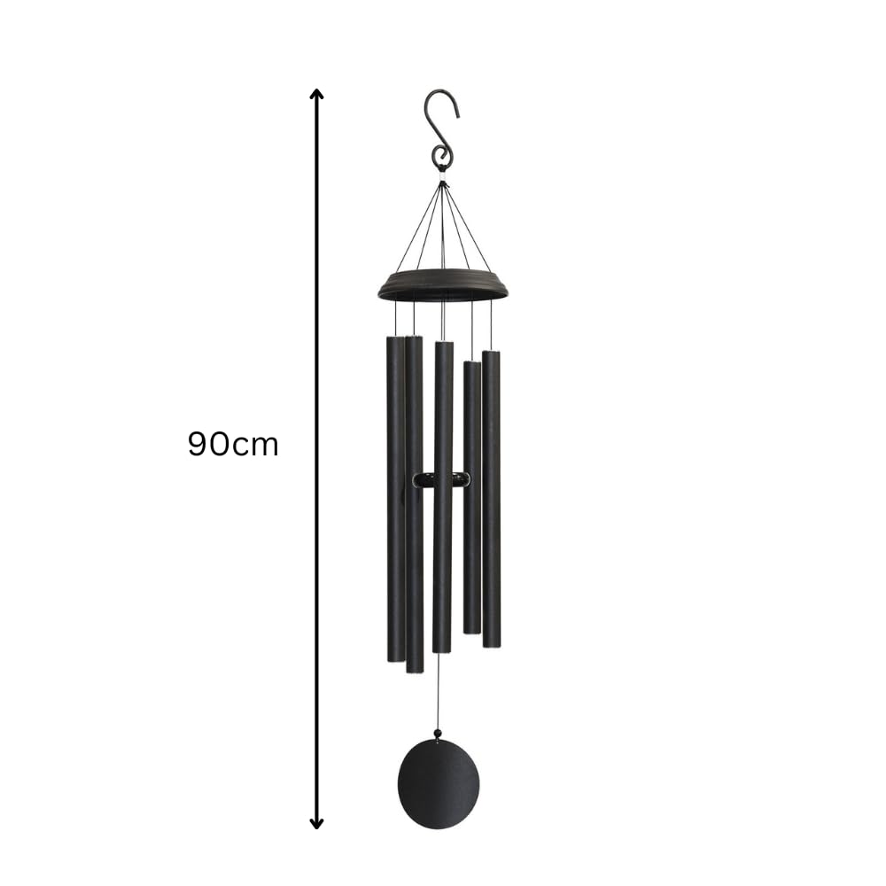 Concerto Musical Wind Chime – 40" Satin Black Outdoor Chime for Soothing Melodies, Garden, Patio & Home Décor
