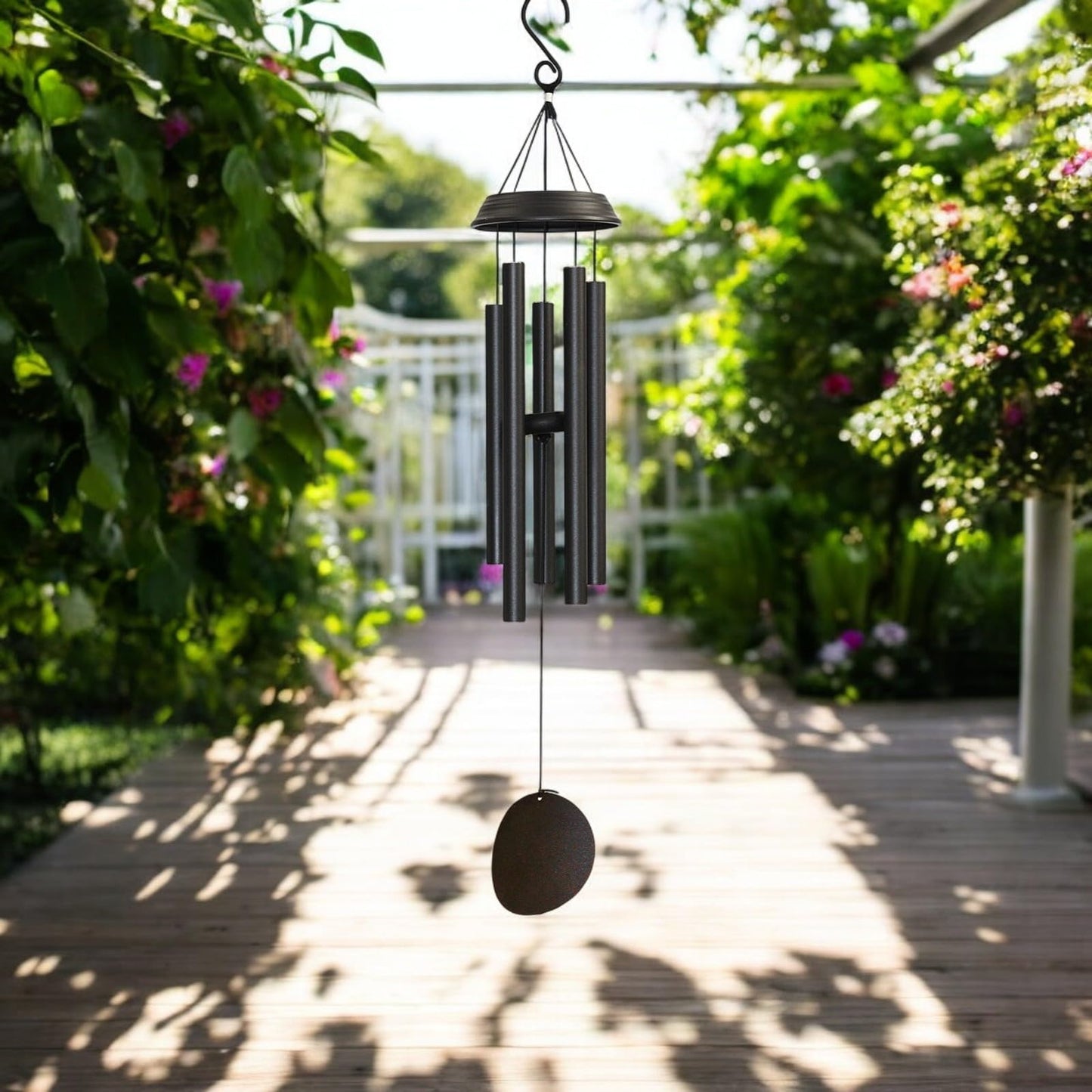 Concerto Musical Wind Chime – 36" Satin Black Outdoor Chime for Soothing Melodies, Garden, Patio & Home Décor
