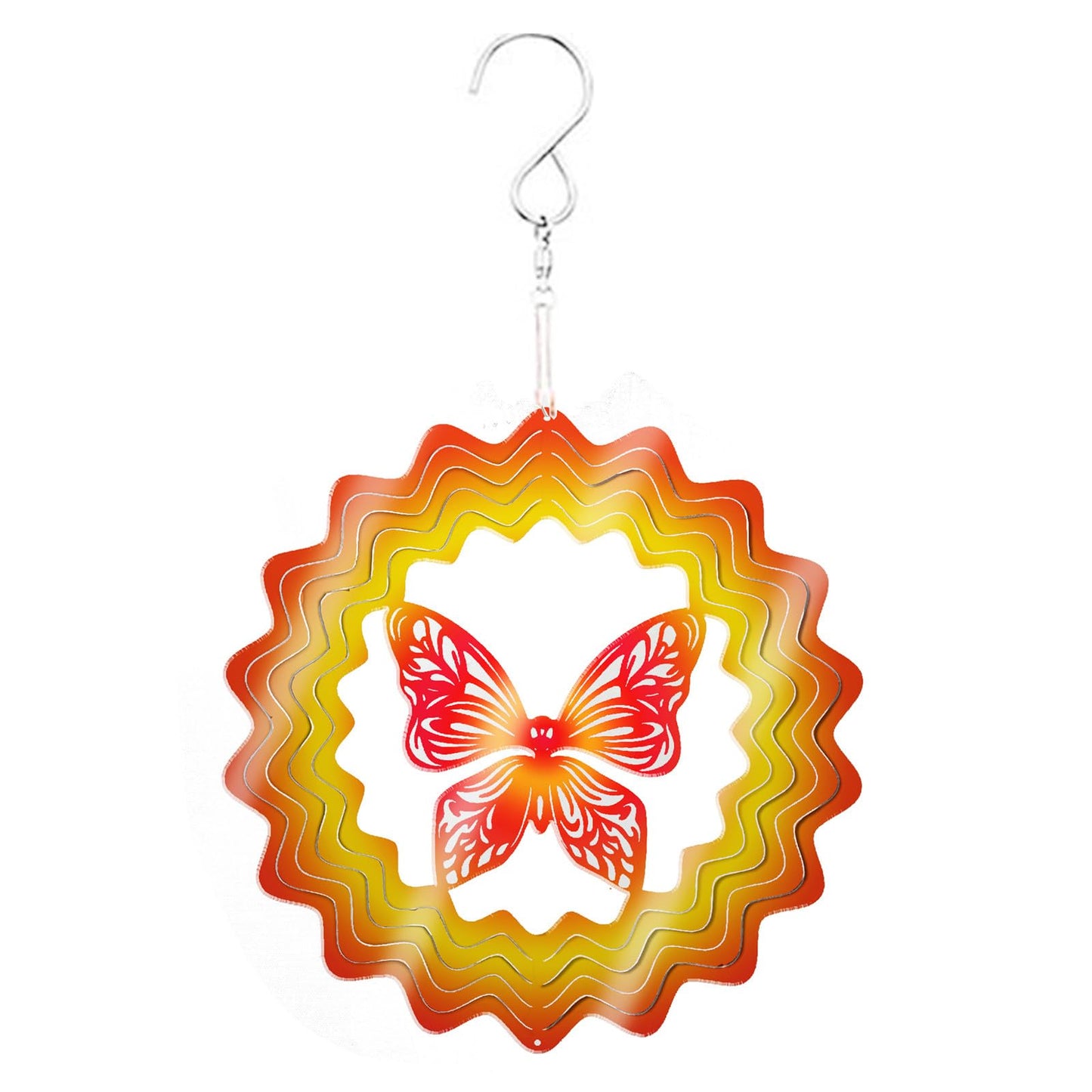 Red Butterfly Stainless Steel Hanging Wind Spinner