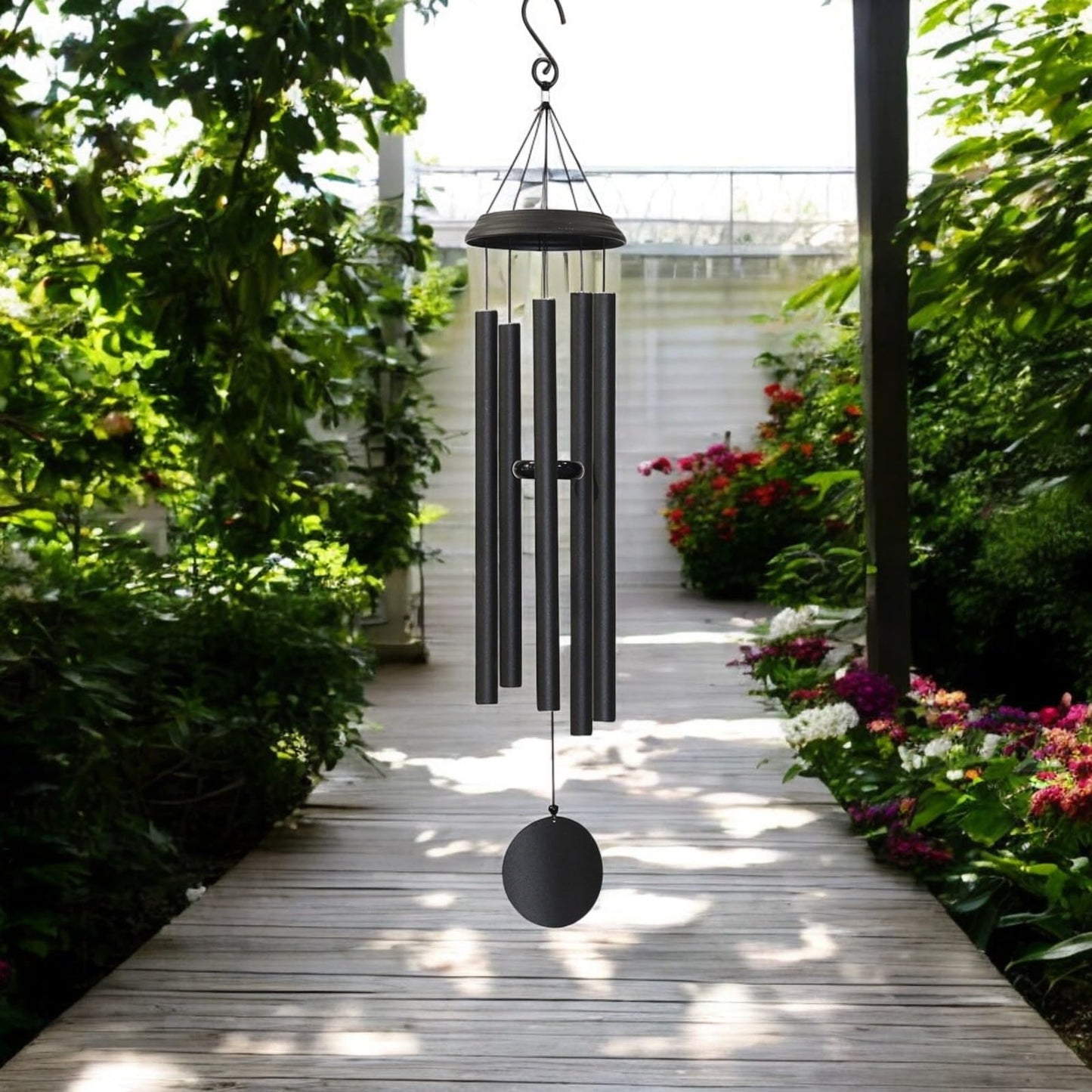 Concerto Musical Wind Chime – 48" Satin Black Outdoor Chime for Soothing Melodies, Garden, Patio & Home Décor