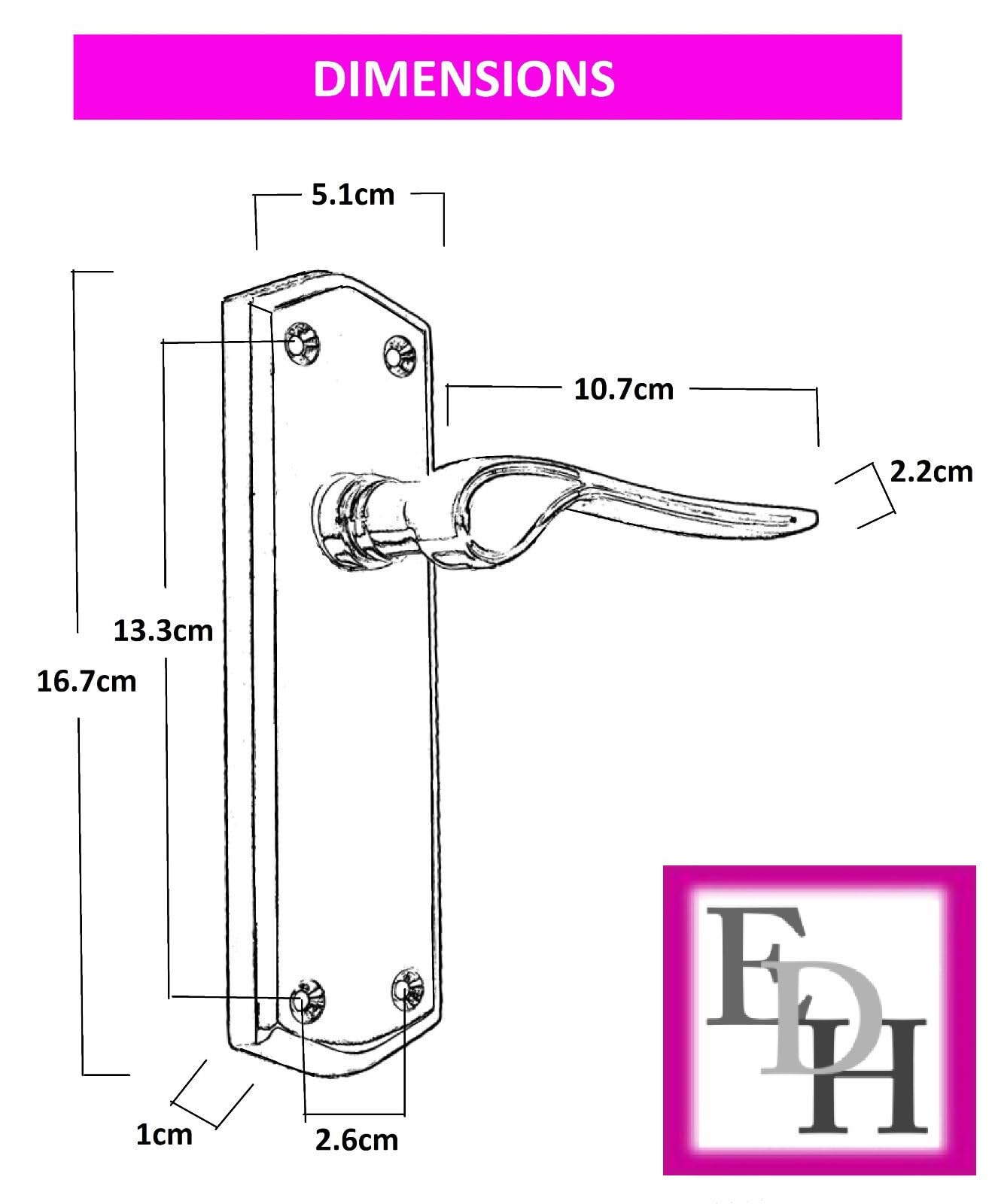 Satin Nickel Internal Door Handles with Long Back Plate - Stellar Design (4 Pair of Handles)