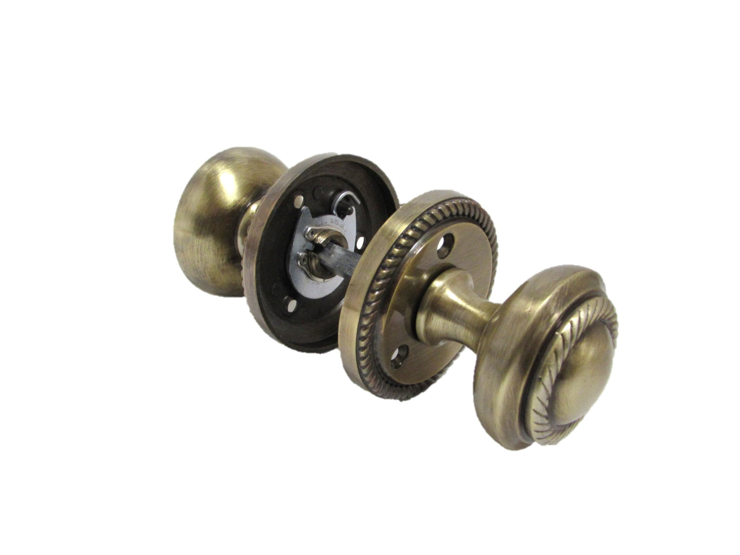 Antique Round Door Knob Set Including Tubular Latch - Georgian Style Sprung Internal & External Door Knobs for Mortice Locks & Tubular latches. Sets (1 Pair of Georgian MORTICE KNOBS)
