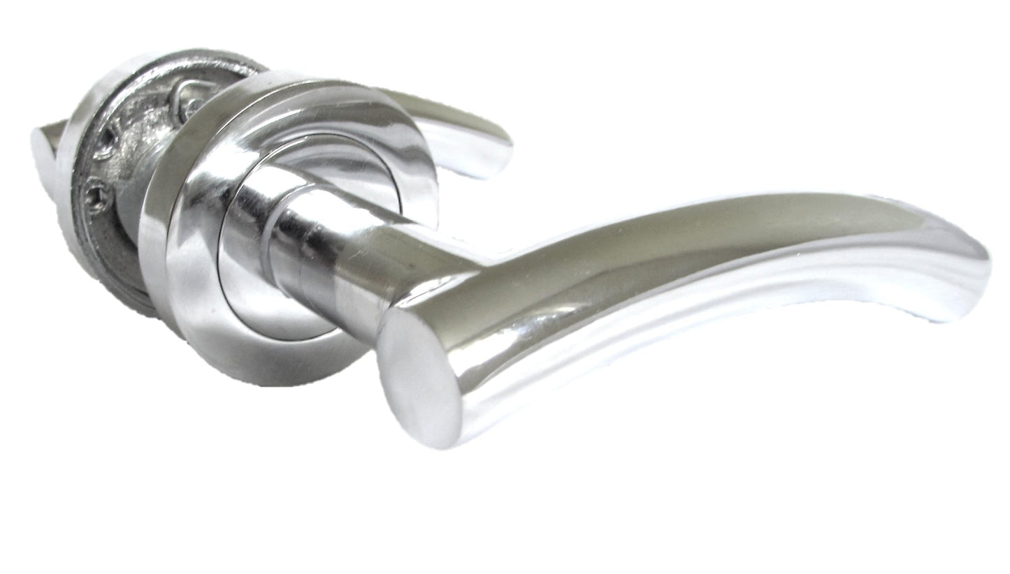 Epsom Door Handle- Arched T Bar Internal Latch, Essential Sets for Internal, Featuring Polished Chrome Finish, Door Latch Compatibility for Home & Office (6 Pair)