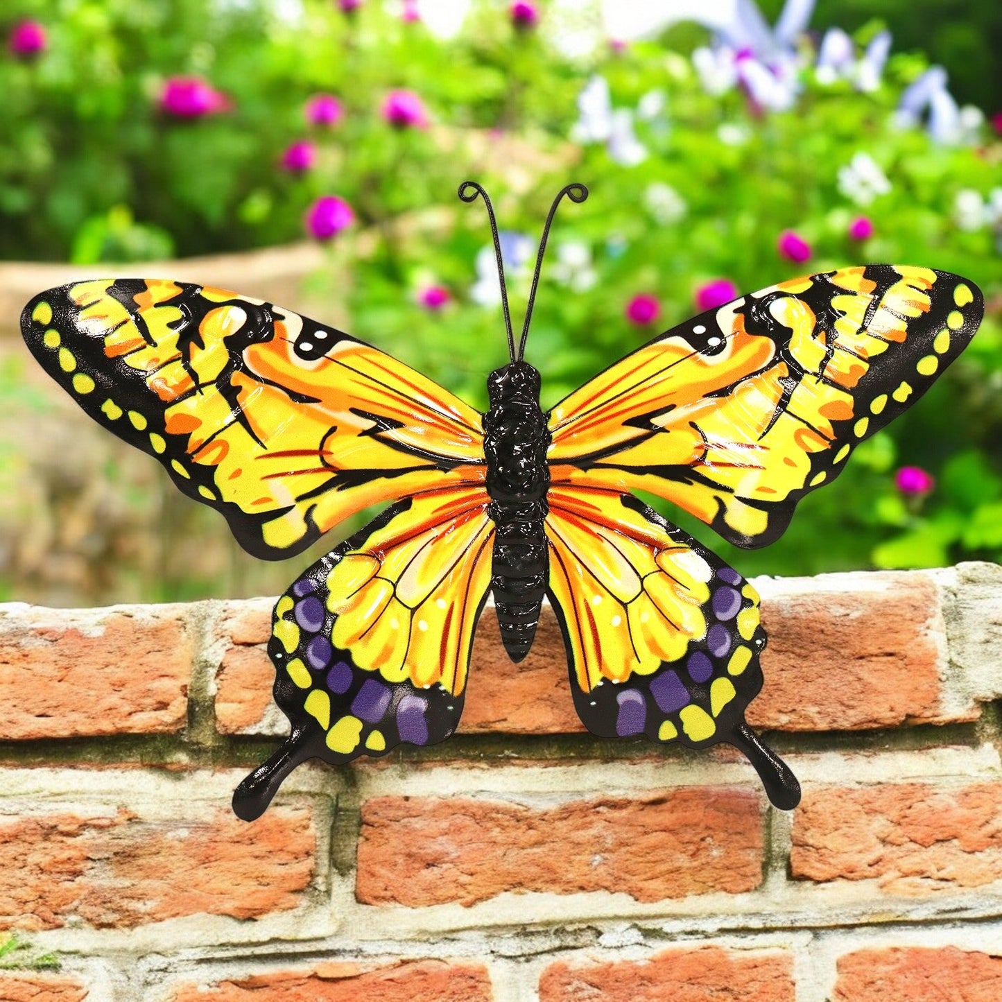 Large Metal Yellow Butterfly Wall Art