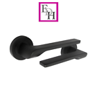 Modern Matt Black Door Handles Internal Uno-2 Lever Latch