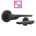 Modern Matt Black Door Handles Internal Uno-2 Lever Latch