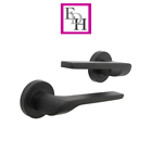 Modern Matt Black Door Handles Internal Uno-2 Lever Latch