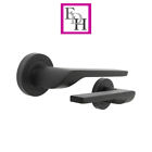 Modern Matt Black Door Handles Internal Uno-2 Lever Latch