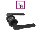 Modern Matt Black Door Handles Internal Uno-2 Lever Latch