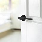 Modern Matt Black Door Handles Internal Uno-2 Lever Latch
