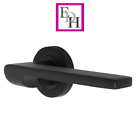 Modern Matt Black Door Handles Internal Uno-2 Lever Latch