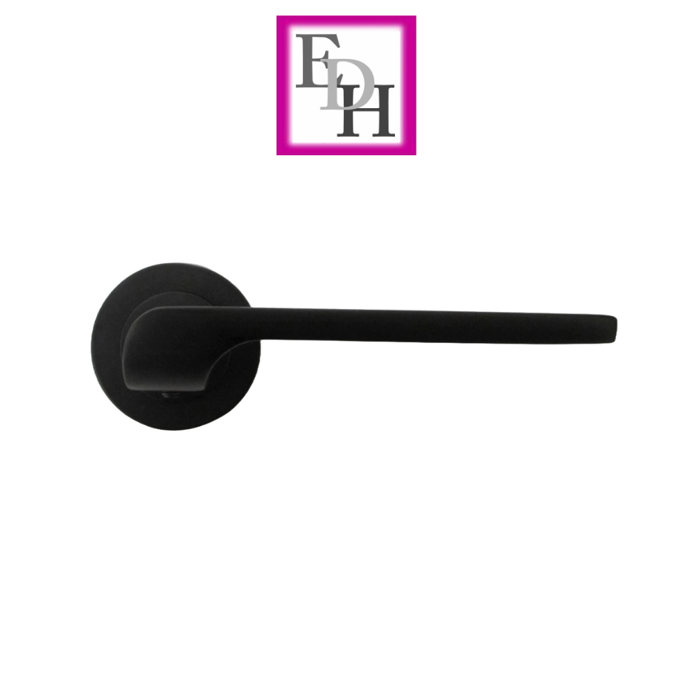 Modern Matt Black Door Handles Internal Uno-2 Lever Latch