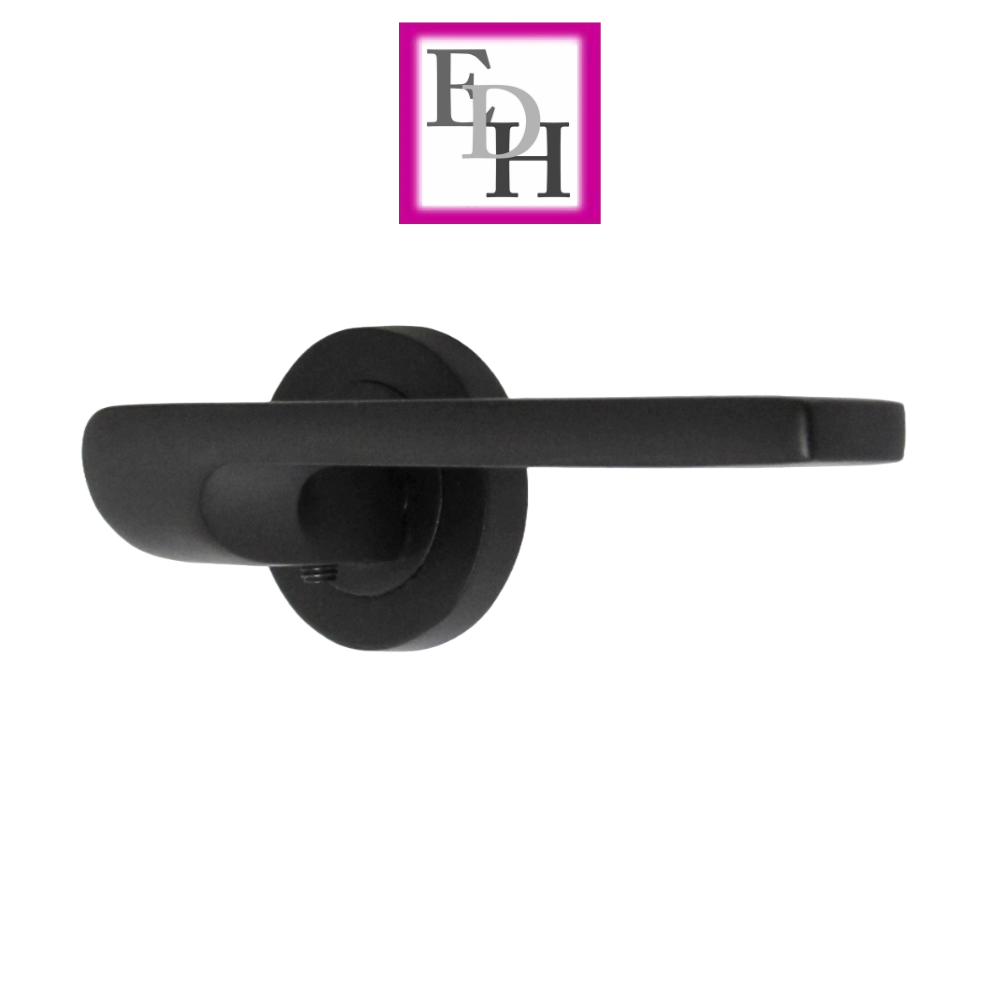 Modern Matt Black Door Handles Internal Uno-2 Lever Latch