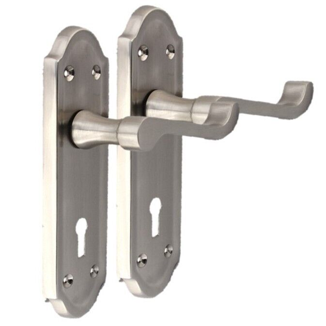 Askworth's Premium Satin Nickel Internal Lock Door Handle Set, 1 Pair