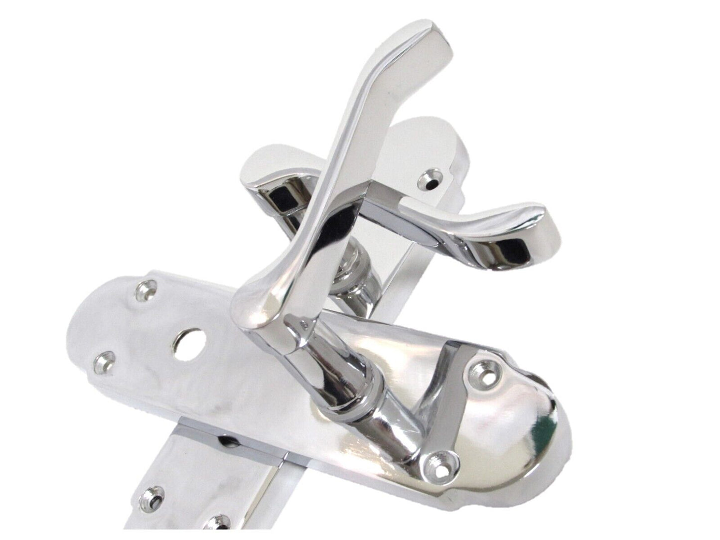 Epsom Door Handle Set – Chrome Internal Lock Door Handles + Bathroom SASH Lock