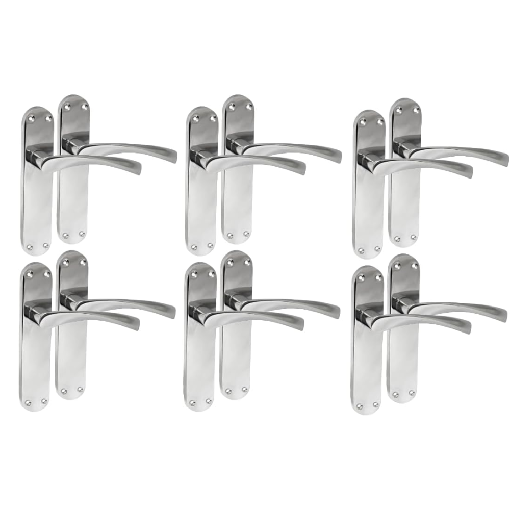 Epsom Door Handle Internal Polished Chrome Twist Door Handle Set 6 Pairs