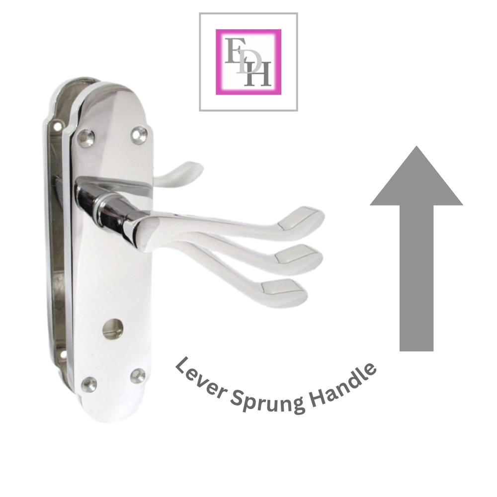 "Epsom Door Handle Set – Chrome Internal Lock Door Handles (170mm x 42mm)