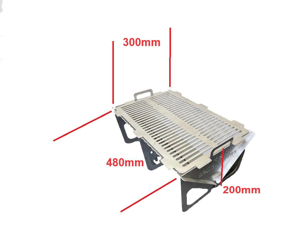 Flat Pack BBQ, Stainless Steel Grade 316, 2-3 Person Barbeque Grill B3