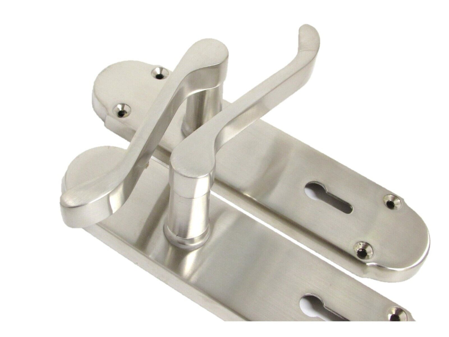 Epsom Satin Nickel Internal Door Handle Set With Sash Lock on 170mm Back Plate