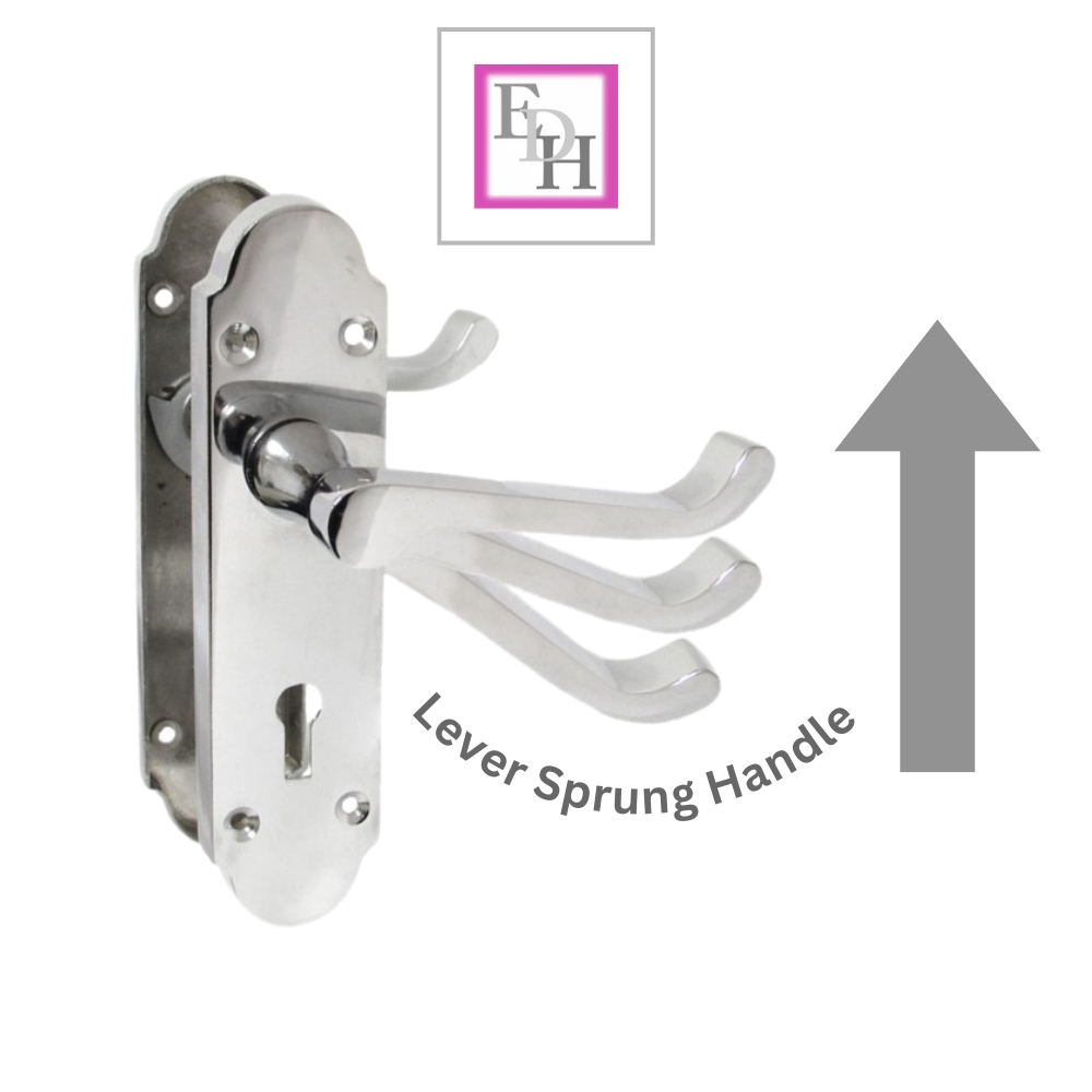 Epsom Door Handle - Chrome Internal Door Handles - 3 Lever Mortice Sash Lock x2