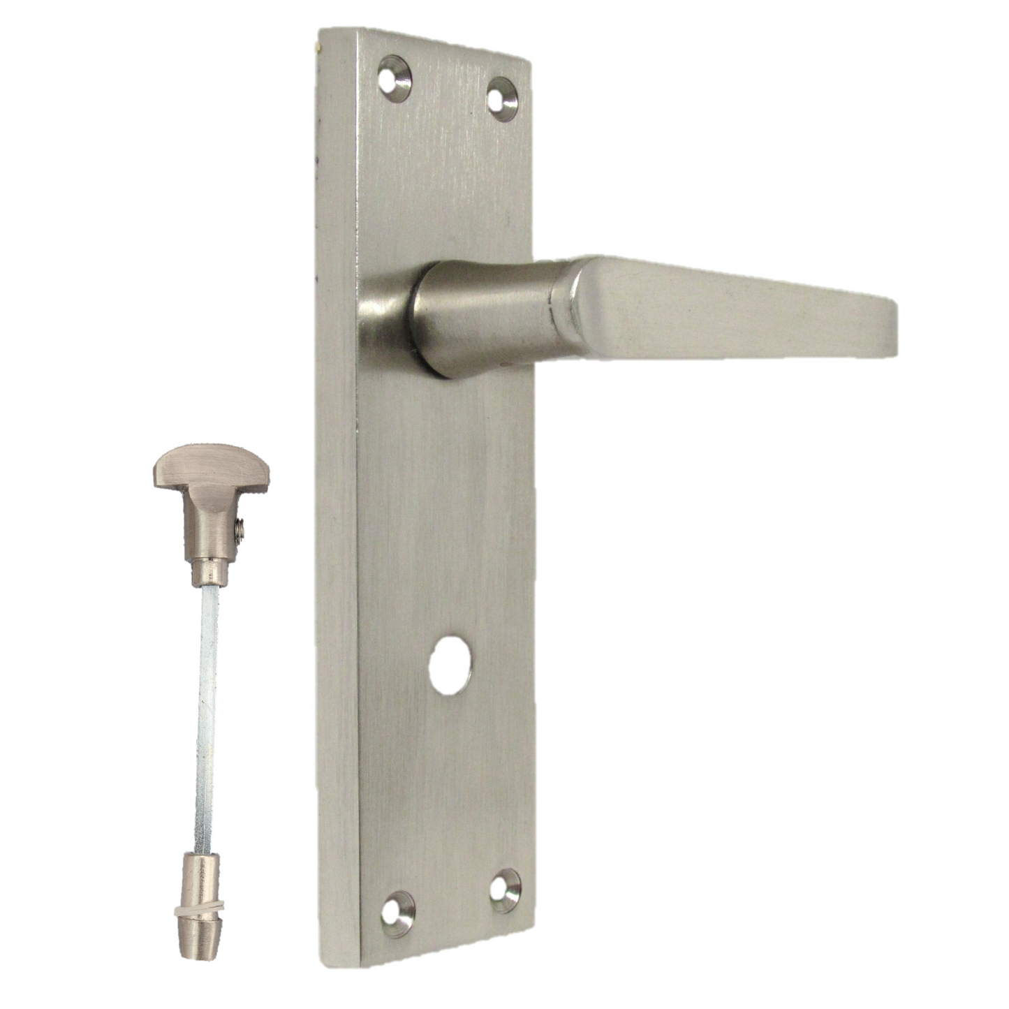 Victorian Straight Satin Nickel Interior Bathroom Door Handles