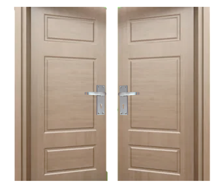 Satin Nickel Interior Door Lock Handles-Victorian Straight Lock, 1 Pair